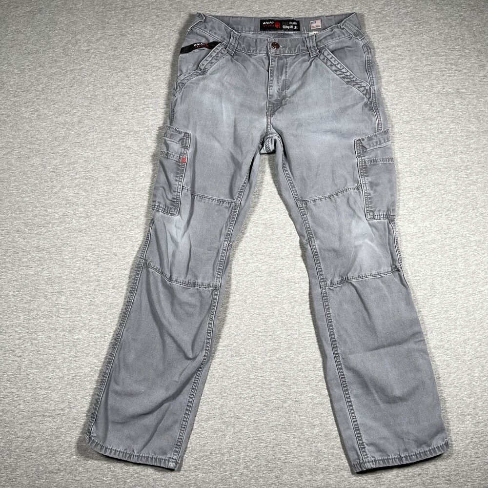 Ariat M5 FR Cargo Pants Mens 29x28 Gray Straight Leg Fire Resistant Workwear